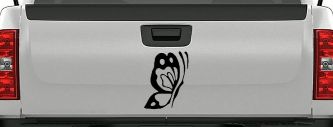 Butterfly Side Butterflies Car or Truck Window Decal Sticker (Black)
