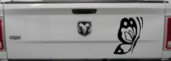 Butterfly Side Butterflies Car or Truck Window Decal Sticker (Matte Black)