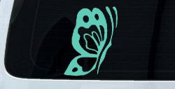 Butterfly Side Butterflies Car or Truck Window Decal Sticker (Mint)