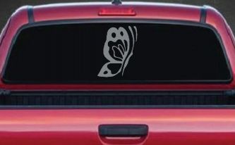 Butterfly Side Butterflies Car or Truck Window Decal Sticker (Telegrey)