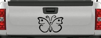 Butterfly Butterflies Car or Truck Window Decal Sticker (Black)
