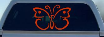 Butterfly Butterflies Car or Truck Window Vinyl Decal Sticker (Orange Red)