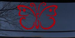Butterfly Butterflies Car or Truck Window Decal Sticker (Red)