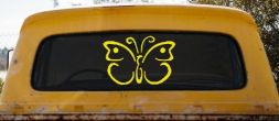 Butterfly Butterflies Car or Truck Window Decal Sticker (Yellow)