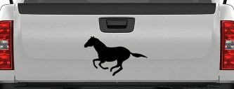 Horse Mustang Running Western Farm Ranch Rodeo Car or Truck Window Decal Sticker (Black)