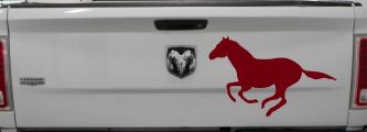 Horse Mustang Running Western Farm Ranch Rodeo Car or Truck Window Decal Sticker (Burgundy)