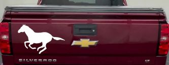 Horse Mustang Running Western Farm Ranch Rodeo Car or Truck Window Decal Sticker (White)