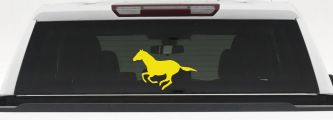 Horse Mustang Running Western Farm Ranch Rodeo Car or Truck Window Decal Sticker (Yellow)