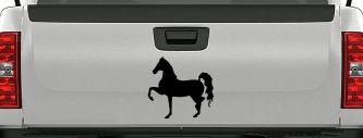 Horse (full body) prancing. Car or Truck Vinyl Window Decal Sticker (Black)