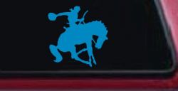 Bronco Bucking Bronc Rodeo Cowboy Western Farm Ranch Car or Truck Window Decal Sticker (Blue)