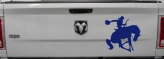 Broncing Horse Car or Truck Vinyl Window Decal Sticker (Navy)