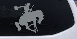 Bronco Bucking Bronc Rodeo Cowboy Western Farm Ranch Car or Truck Window Decal Sticker (Telegrey)