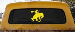 Broncing Horse Car or Truck Vinyl Window Decal Sticker (Yellow)