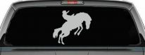 Rodeo Bronco Cowboy Truck Decal Western Farm Ranch Window Sticker (Light Gray)