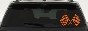 Racing Flags Car or Truck Window Decal Sticker (Orange)