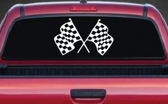 Racing Flags Car or Truck Window Decal Sticker