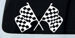 Racing Flags Car or Truck Window Decal Sticker