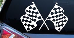 Racing Flags Car or Truck Window Decal Sticker