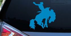 Rodeo Bucking Bronco Cowboy Western Farm Ranch Car or Truck Window Decal Sticker (Blue)