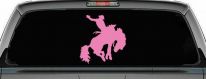 Rodeo Bucking Bronco Cowboy Western Farm Ranch Car or Truck Window Decal Sticker (Pink)