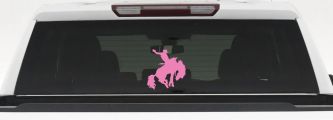 Rodeo Bucking Bronco Cowboy Western Farm Ranch Car or Truck Window Decal Sticker (Pink)