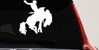 Bucking Bronco Cowboy Decal for Car Truck Window Western Ranch Sticker