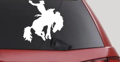 Bucking Bronco Cowboy Decal for Car Truck Window Western Ranch Sticker