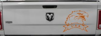 Eagle USA Banner Military Car Truck Decal Vinyl Sticker Window Graphic (Nut Brown)