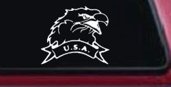 Eagle with USA Banner Military Car or Truck Window Decal Sticker