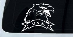 Eagle with USA Banner Military Car or Truck Window Decal Sticker