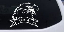 Eagle with USA Banner Military Car or Truck Window Decal Sticker