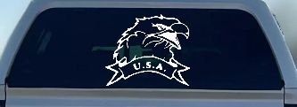 Eagle with USA Banner Military Car or Truck Window Decal Sticker