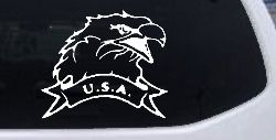 Eagle with USA Banner Military Car or Truck Window Decal Sticker