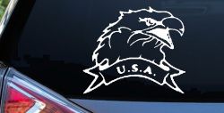 Eagle with USA Banner Military Car or Truck Window Decal Sticker