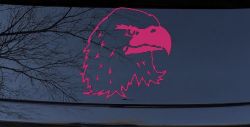 Eagle Head Car or Truck Window Decal Sticker (Hot Pink)