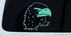 Eagle Head Car or Truck Window Decal Sticker (Mint)