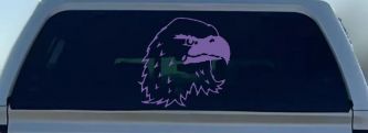 Eagle Head Car or Truck Window Decal Sticker (Purple)