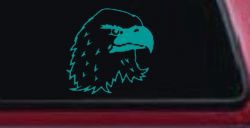 Eagle Head Car or Truck Window Decal Sticker (Turquoise)