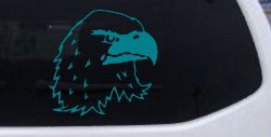 Eagle Head Car or Truck Window Decal Sticker (Turquoise Blue)