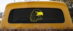 Eagle Head Car or Truck Window Decal Sticker (Yellow)
