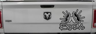 Boom Subwoofer Speakers Car or Truck Window Decal Sticker (Black)