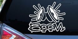 Boom Subwoofer Speakers Car or Truck Window Decal Sticker