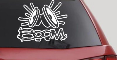 Boom Subwoofer Car Truck Decal Sticker Vinyl Audio Speaker Window