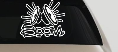 Boom Subwoofer Car Truck Decal Sticker Vinyl Audio Speaker Window