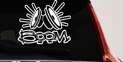 Boom Subwoofer Car Truck Decal Sticker Vinyl Audio Speaker Window