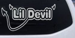 Lil Devil Car or Truck Window Decal Sticker (Light Gray)