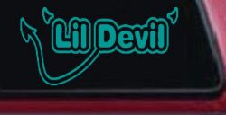 Lil Devil Car or Truck Window Decal Sticker (Turquoise)