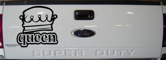 Queen with Crown Car or Truck Window Decal Sticker (Black)