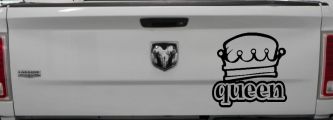 Queen with Crown Car or Truck Window Decal Sticker (Black)