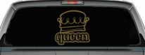 Queen with Crown Car or Truck Window Decal Sticker (Gold)